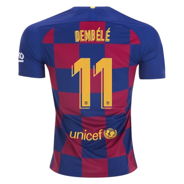 Camiseta Barcelona NO.11 O.Dembele Primera equipación 2019-2020 Azul Rojo